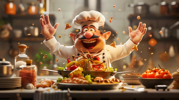 厨房里的搞笑场景