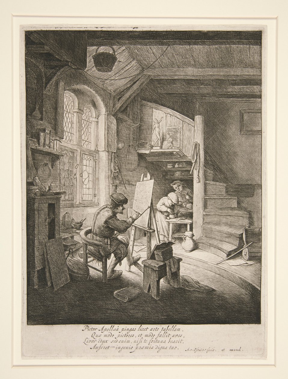 艺术大师在画室中作画