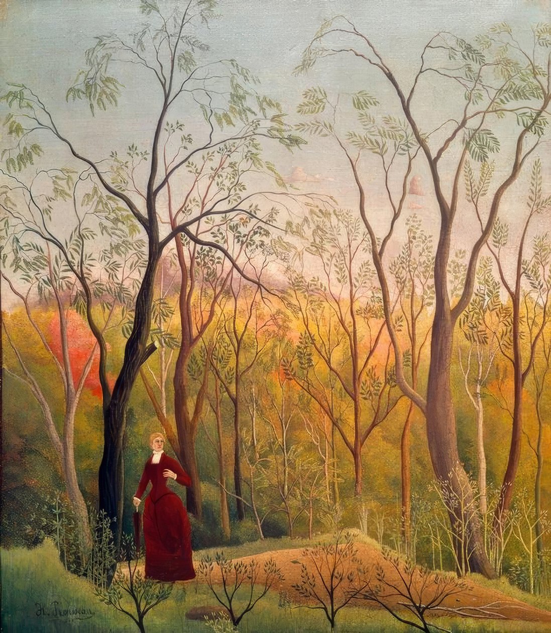 艺术大师在花园中散步